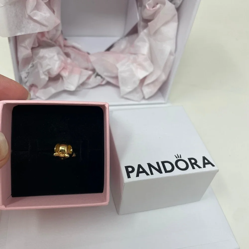 Pandora Shine Lucky Cat Maneki-neko Charm 18k Gold Plated 925 Silver 767900EN09